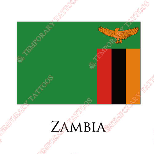 Zambia flag Customize Temporary Tattoos Stickers NO.2022
